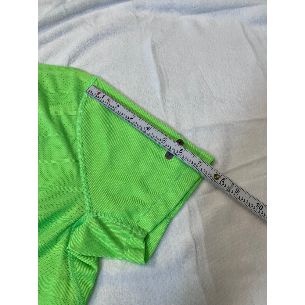 Mizuno Mens Small Breath Thermo Japan Engineered Running Shirt Lime Green V-Neck - Picture 8 of 13